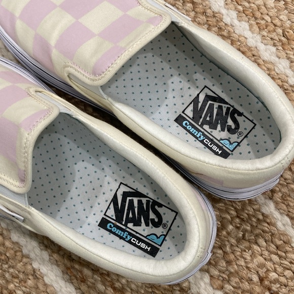 🌊Vans ComfyCush Pink/Ivory Large Checkered SlipOns Size 9.5 Women’s/8.0 Men’s🌊 - Picture 11 of 12